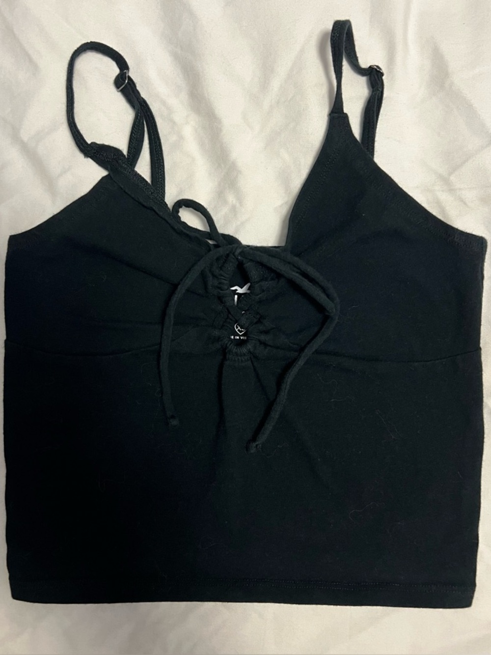 Hollister Black Lace-Up Cami Tank Top - Women Size XS